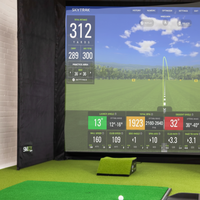 Golf Simulator Enclosure Built for Indoor Practice, Premium Impact Screen, Side Barriers, 7 Sizes