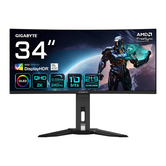 Gigabyte MO34WQC2 34 inch QD-OLED ultrawide monitor