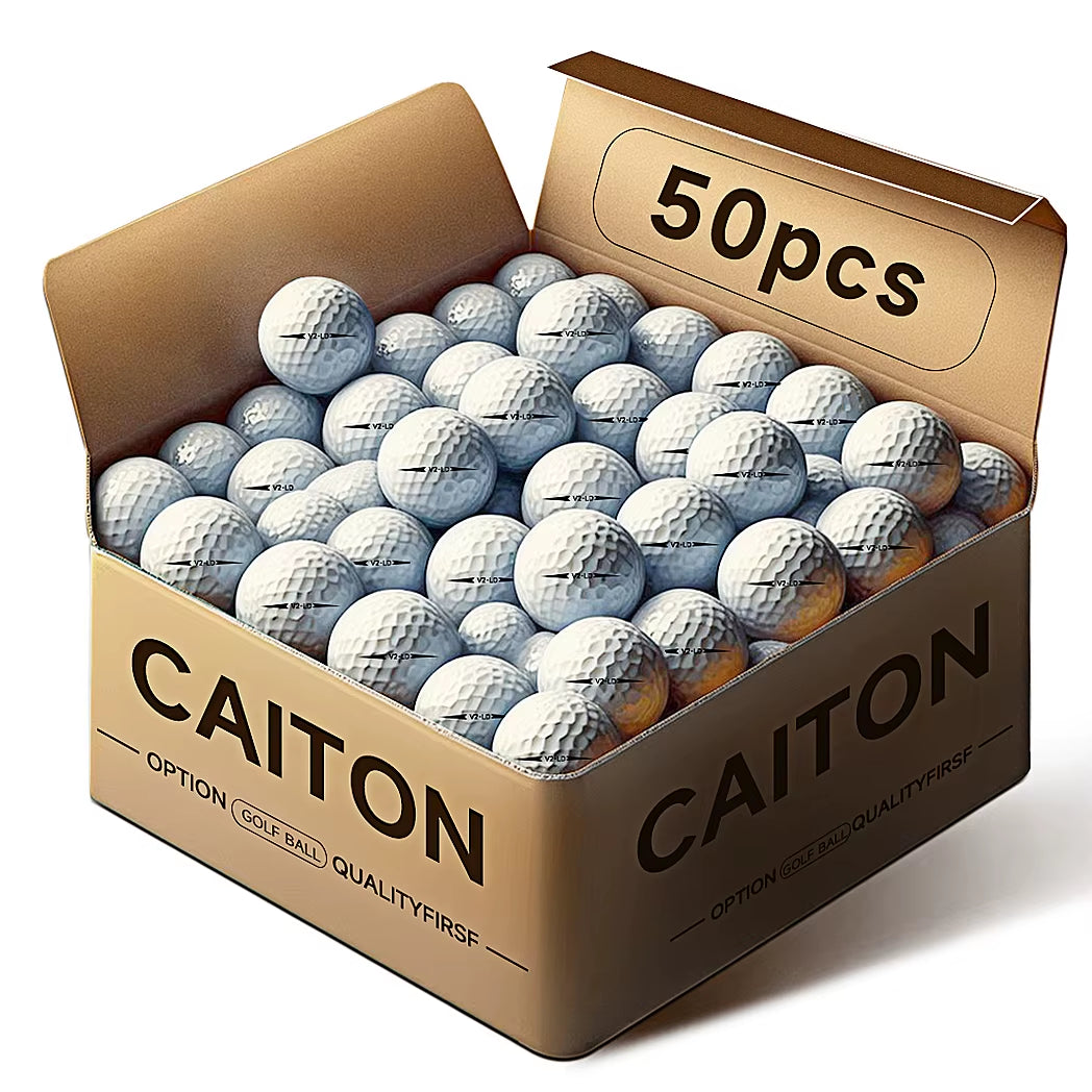 50Pcs 2-Layer Golf Balls - 332 Dimple, Max Distance, Spin Control, Durable, Precision - for Golf Training & Play