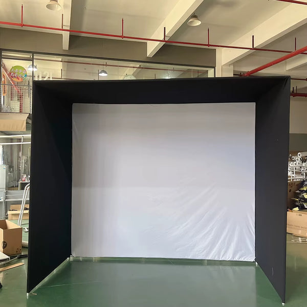 Golf Training Simulator Cage Designed for Home Practice, Dual-Layer Impact Screen, Steel Frame, 10-14ft Sizes
