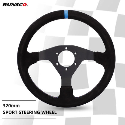 320Mm Sport Steering Wheel Racing Simulator Controller Rims Flat Drift 12Inch Suede Steering Wheel