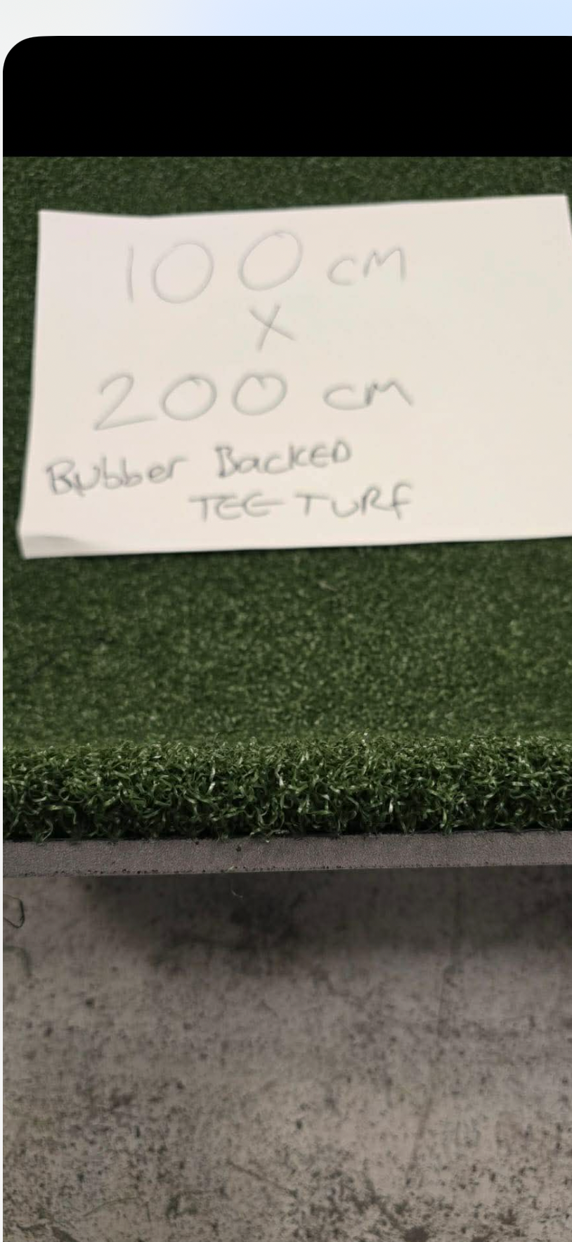 Rubber Backed Golf Practice Mat 100x200cm Non-Slip Tee