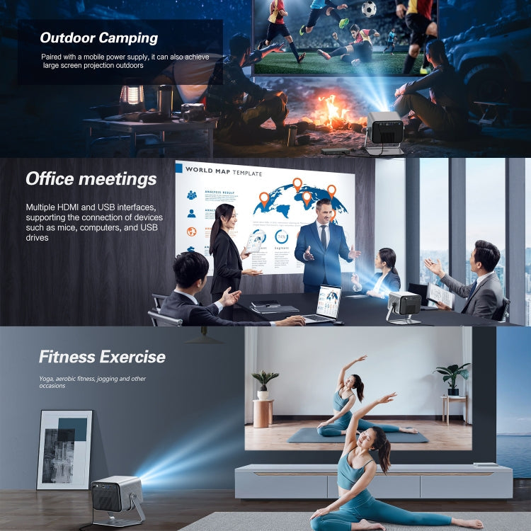 TOUMEI X6 4K HD Home Theater Office Teaching Microphone Karaoke Projector GTV Google Systems(EU Plug)