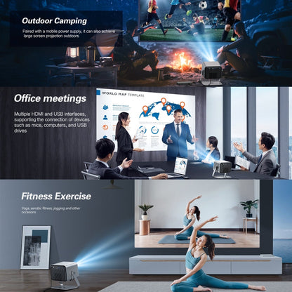 TOUMEI X6 4K HD Home Theater Office Teaching Microphone Karaoke Projector GTV Google Systems(EU Plug)