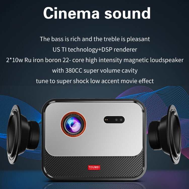 TOUMEI X5 Home Theater DLP Projector HD High Bright 1080P Projector US Plug(Gray)