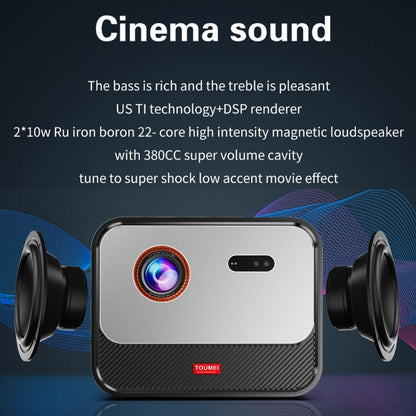 TOUMEI X5 Home Theater DLP Projector HD High Bright 1080P Projector US Plug(Gray)