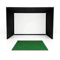 Golf Simulator Enclosure Built for Indoor Practice, Premium Impact Screen, Side Barriers, 7 Sizes — Studio Shot