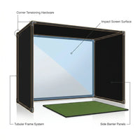 Golf Simulator Enclosure Built for Indoor Practice, Premium Impact Screen, Side Barriers, 7 Sizes — How It Works