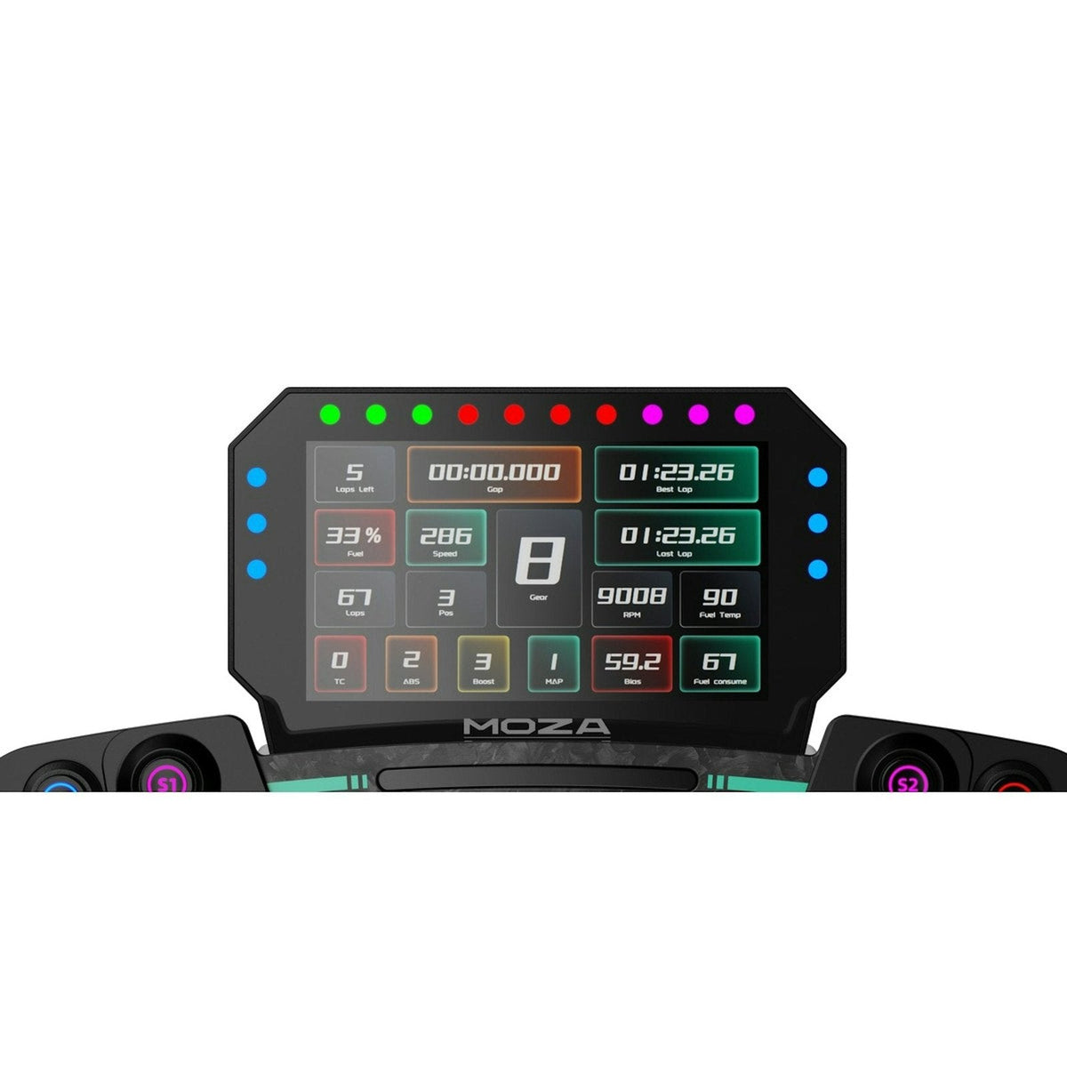 MOZA CM2 dash mounted on a wheelbase