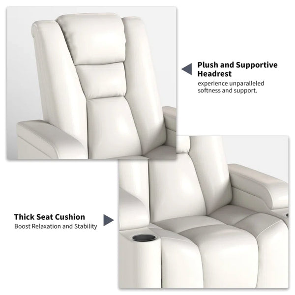 Faux Leather Power Home Theater Recliner