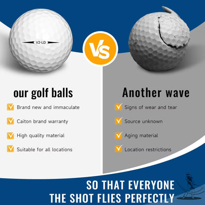 50Pcs 2-Layer Golf Balls - 332 Dimple, Max Distance, Spin Control, Durable, Precision - for Golf Training & Play