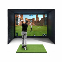 Golf Training Simulator Cage Designed for Home Practice, Dual-Layer Impact Screen, Steel Frame, 10-14ft Sizes