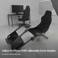 Racing Simulator Cockpit with Seat Universal Compatibility Racing Simulator Cockpit Driving Wheel Stand Ergonomic Furniture
